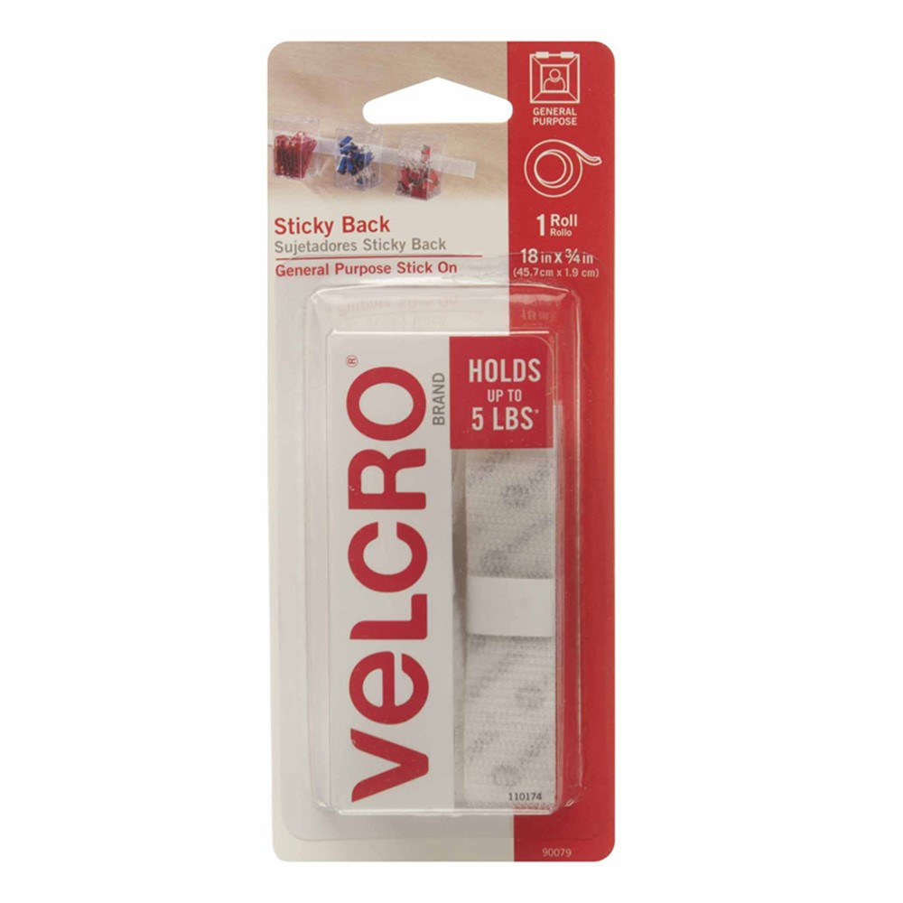 VEC90079 - Velcro Tape 3/4 X 18 Strips White in Velcro