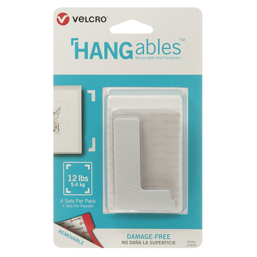 VEC95182 - Hangables 3In X 1-3/4In Corners 4Ct in Velcro