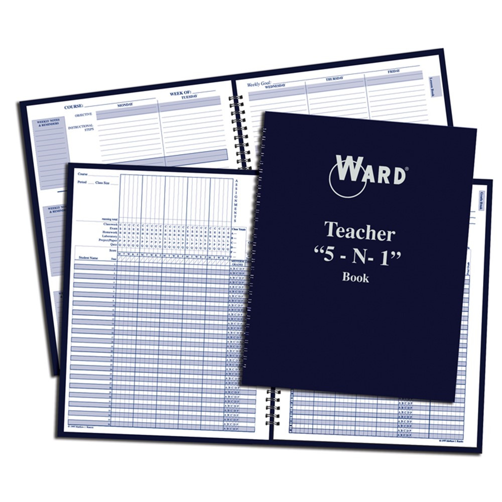 WAR51 - Teacher 5 In 1 Grade Book Lesson Planner Behavior Forms & Calendar in Plan & Record Books