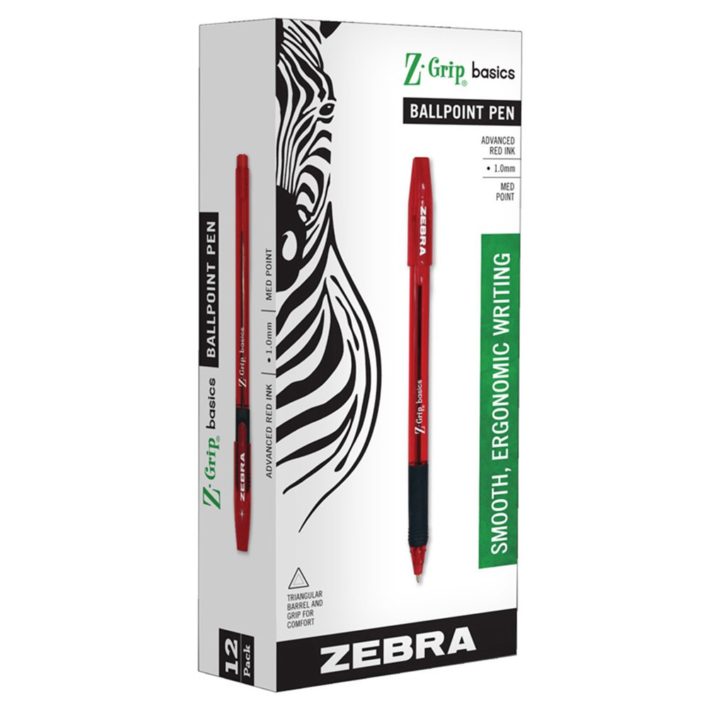 ZEB23630 - Z Grip Red Basics Stick Pens Dozen in General