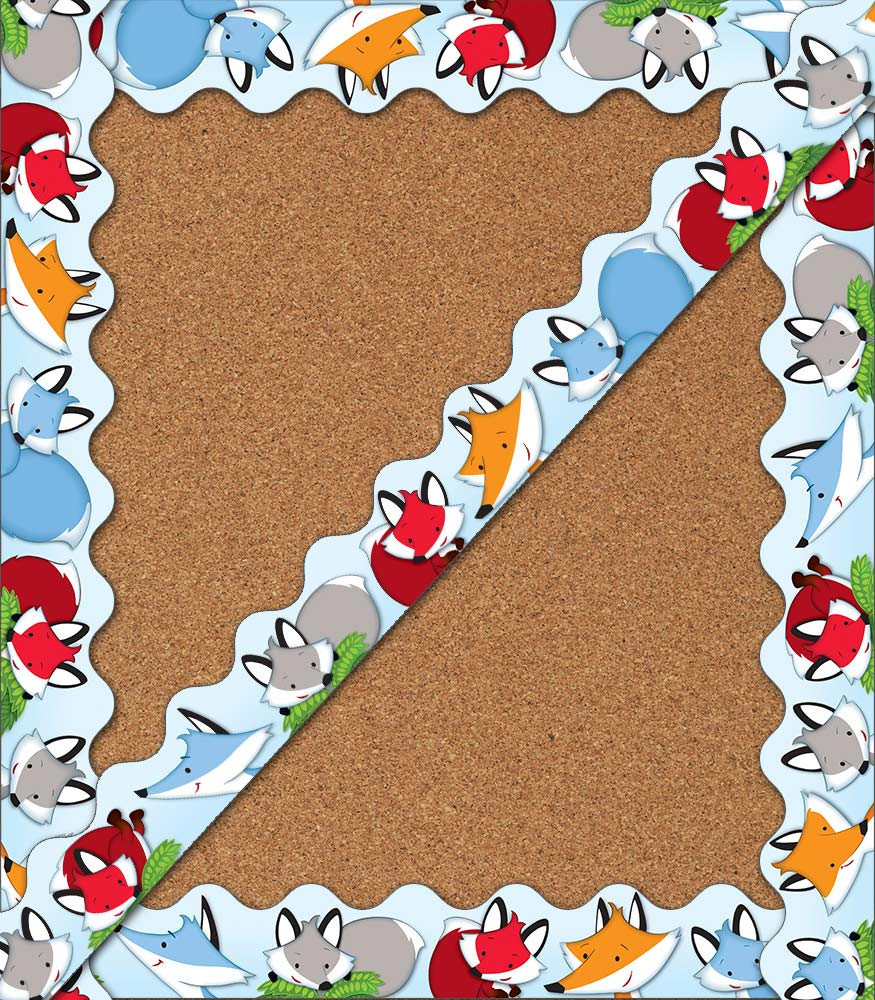 Playful Foxes Scalloped Borders