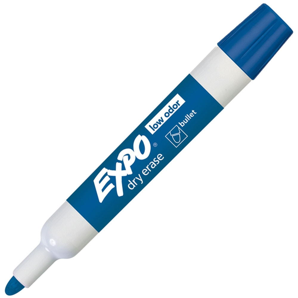 Expo Dry Erase Markers Bullet Tip Blue.
