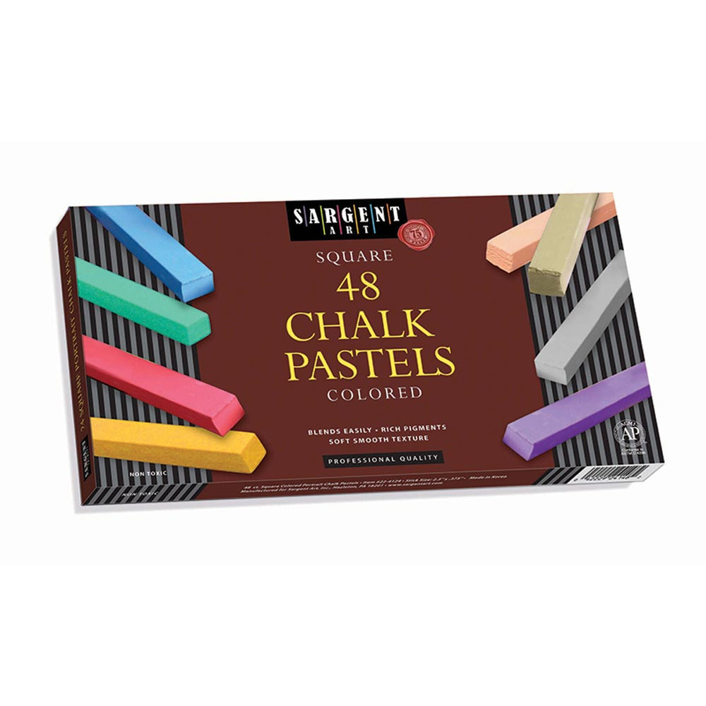 48Ct Assorted Color Atrists Chalk Pastels Lif Lid Box - SAR224148