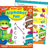 T-94118 - Alphabet Fun Sock Monkeys Wipe-Off Books in Language Arts