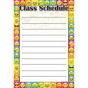 ASH91006 - Emoji Class Schedule Smart Poly 13X19 Chart in Classroom Theme