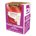 Clipboard - Plast/Transp w/Low Profile Clip - Ltr - Assorted Neon Colors, 12/DY - CHL89770CD | Charles Leonard | Clipboards