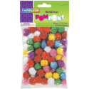 CK-811601 - Glitter Pom Poms Bag Of 80 1/2 In in Craft Puffs