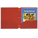 Two-Pocket Poly Portfolios with Three-Hole Punch, Red, Box of 25 - CLI32934 | C-Line Products Inc | Folders