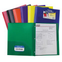 CLI33960 - Two Pocket Poly Portfolios 36/Box Assorted With Prongs in Folders