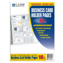 Business Card Holder, Poly without Tabs, Holds 20 Cards/Page, 11-1/4" x 8-1/8", Pack of 10 - CLI61217 | C-Line Products Inc | Sheet Protectors