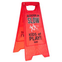 Slow Kids at Play Red Floor Sign