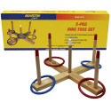 MASRT4 - Ring Toss Game 5-Peg Base Wood Pegs 4 Plastic Rings in Bean Bags & Tossing Activities