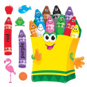 T-8076 - Bulletin Board Set Colorful Crayons in Classroom Theme