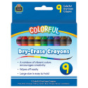 Colorful Dry-Erase Crayons, Pack of 9 - TCR20112 | Teacher Created Resources | Crayons