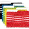 TOP3376 - Mini File Folders Assorted Polka Dots in Folders