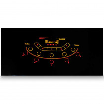 Black Baccarat Casino Table Felt