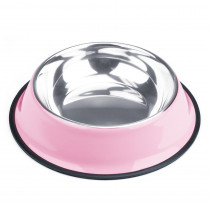 72oz. Pink Stainless Steel Dog Bowl