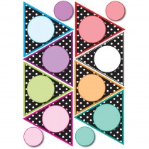 ASH10143 - Die Cut Magnet Pennants Black White Dots in Accents