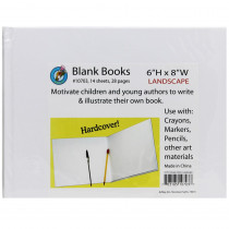 ASH10703 - White Hardcover Blank Book 6-1/8 X 8-3/8 in Note Books & Pads