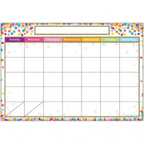ASH91041 - Smart Confetti Calendar Chart Dry-Erase Surface in Classroom Theme