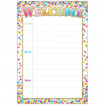 Smart Poly Chart Confetti Welcome, 13 x 19" - ASH91082 | Ashley Productions | Classroom Theme"