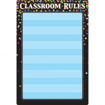Smart Poly Chart Black Confetti Classroom Rules, 13 x 19" - ASH91085 | Ashley Productions | Classroom Theme"