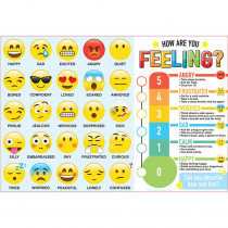 Placemat Studio Smart Poly How Are You Feeling Learning Placemat, 13" x 19", Single Sided, Pack of 10 - ASH95709 | Ashley Productions | Social Studies