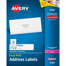 AVE05161 - Avery Easy Peel 1X4 White Mailing Labels 2000 Count in Organization