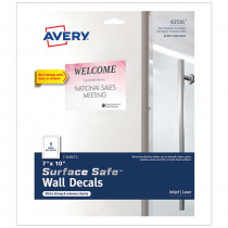 AVE61516 - Surface Safe Wall Decals 7In X 10In 3 Labels in Post It & Self-stick Notes