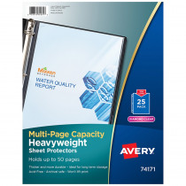 Clear Heavyweight Multi-Page Capacity Sheet Protectors, Holds 8-1/2" x 11" Sheets, Top Load, Pack of 25 - AVE74171 | Avery Products Corp | Sheet Protectors