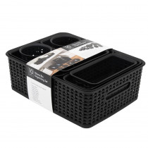 Plastic Weave Bin, Black, Pack of 10 - AVT38398 | Advantus | Storage Containers