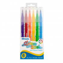 Washable Brush Markers, 6 Classic Colors - BAZ1276 | Bazic Products | Markers