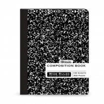 Composition Book, Wide Ruled, Black Marble, 100 Sheets - BAZ508 | Bazic Products | Note Books & Pads