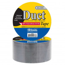 Silver Duct Tape, 1.88in x 10yd - BAZ978 | Bazic Products | Tape & Tape Dispensers