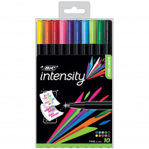 Intensity Fineliner Marker Pen, Fine Point (0.4mm), Assorted Colors, 10 Count - BICBCFPA101AST | Bic Usa Inc | Pens