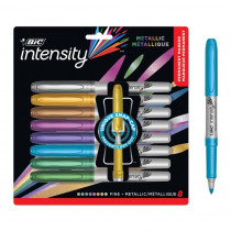 Intensity Metallic Permanent Markers, Fine Point, Assorted Metallic, 8 Count - BICGMPMP81AST | Bic Usa Inc | Markers