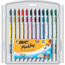 BICGPMUP361 - Bic Mark It Permanent Markers 36Pk Ultra Fine Point Asstd Color in Markers