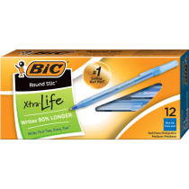 BICGSM11BE - Bic Stick Pens Medium Blue 12/Pk in Pens