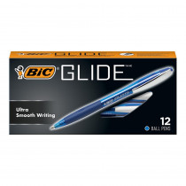 Glide Retractable Ball Pen, Medium Point (1.0 mm), Blue, 12-Count - BICVCG11BLU | Bic Usa Inc | Pens
