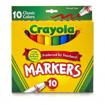 BIN587722 - Crayola Taklon Watercolor 10Ct Brush Classic Broad Line Markers in Markers