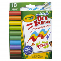Washable Dura-Wedge Tip Dry Erase Markers, 10 Count - BIN587733 | Crayola Llc | Markers