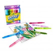 Washable CLICKS Retractable Markers, Bold/Bright Colors, 10 Count - BIN588373 | Crayola Llc | Markers