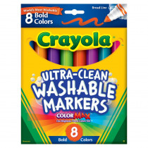 BIN7832 - Washable Markers 8 Pk Bold Colors Conical Tip in Markers