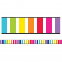 CD-108343 - Stars Vert Rainbow Stripes Str Brdr School Girl Style in Border/trimmer