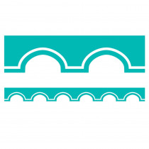 Simply Stylish Turquoise and White Awning Scalloped Border, 39' - CD-108391 | Carson Dellosa Education | Border/Trimmer