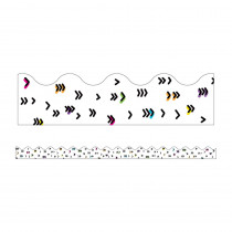 Kind Vibes Rainbow Doodles Scalloped Borders, 39 Feet - CD-108435 | Carson Dellosa Education | Border/Trimmer