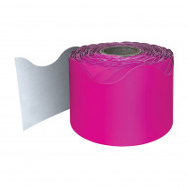 Hot Pink Rolled Scalloped Border, 65 Feet - CD-108470 | Carson Dellosa Education | Border/Trimmer