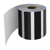 Black and White Vertical Stripes Rolled Straight Border, 65 Feet - CD-108476 | Carson Dellosa Education | Border/Trimmer