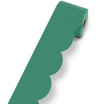 Grow Together Jade Green Rolled Scalloped Bulletin Board Borders, 65 Feet - CD-108508 | Carson Dellosa Education | Border/Trimmer