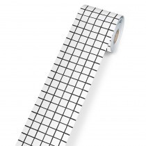 Happily Ever Elementary Creatively Inspired Black & White Grid Rolled Straight Bulletin Board Borders, 65 Feet - CD-108512 | Carson Dellosa Education | Border/Trimmer